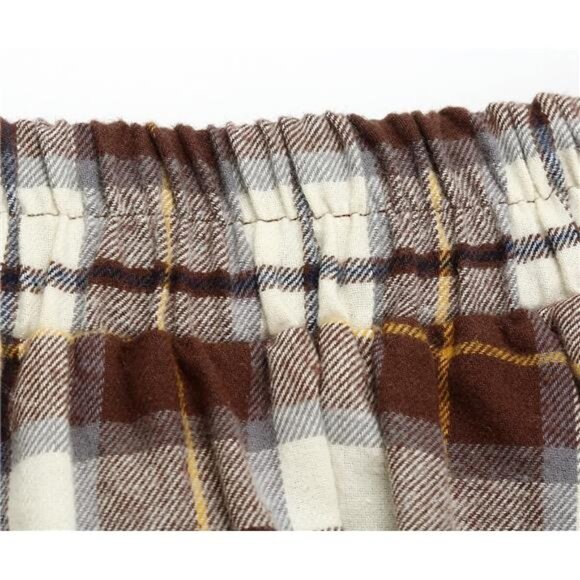 Plaid Skirt for Womens High Waist Aline Pleated Midi Skirts - Picture 5 of 6